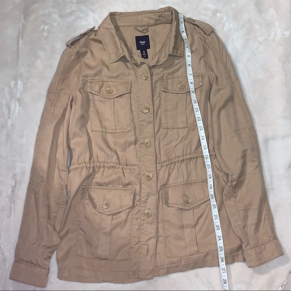 GAP x PERFECT FOR SPRING! Army / Military Jacket | Cinched Tie Waist / EUC - Picture 7 of 8